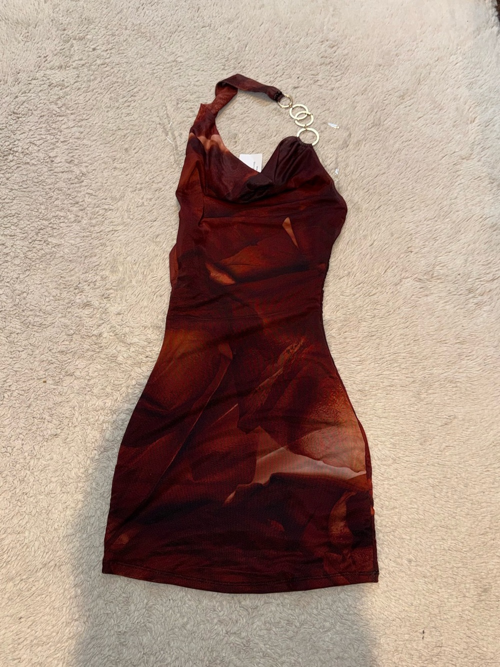 Windsor One-Shoulder Mini Dress in Burgundy